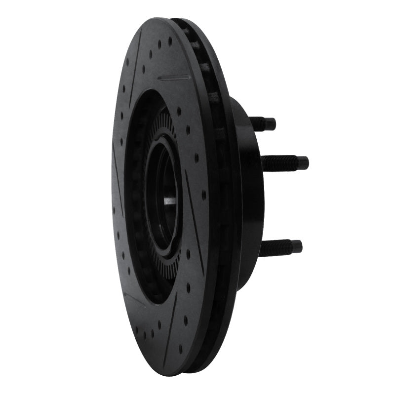 R1 Concepts R1 93-94 Ford Explorer Front Right Drilled & Slotted Black Brake Rotor