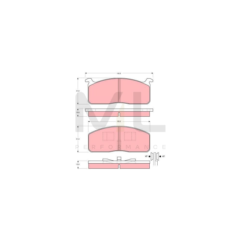 TRW Gdb233 Brake Pad Set Not Prepared For Wear Indicator | ML Performance Car Parts