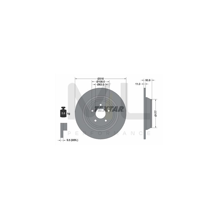 TEXTAR 92292503 Brake Disc Solid, Coated, without wheel hub, without wheel studs | ML Performance Car Parts