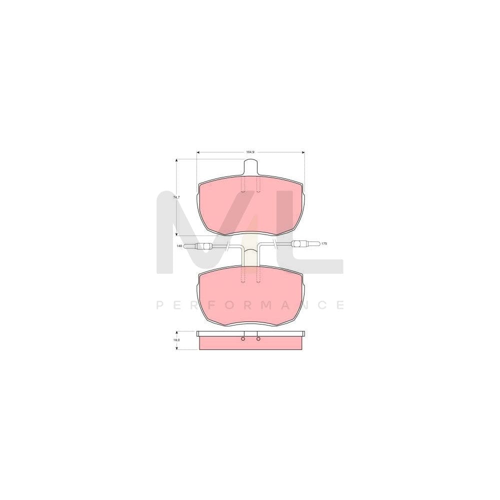 TRW Gdb342 Brake Pad Set Incl. Wear Warning Contact | ML Performance Car Parts