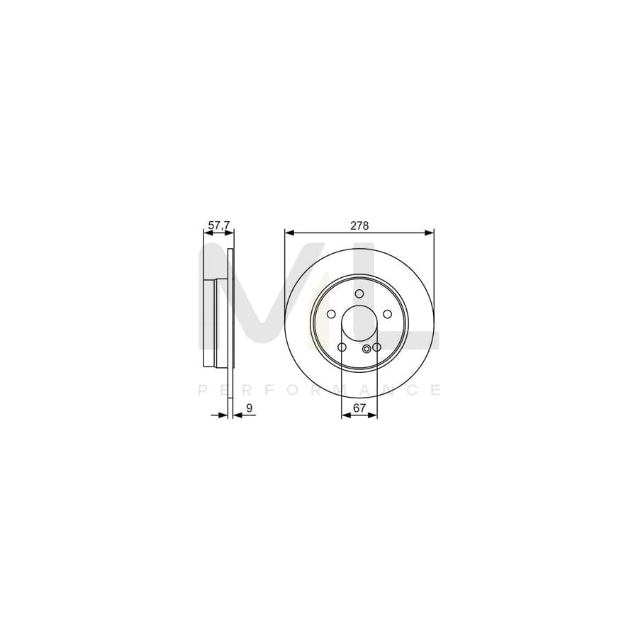 BOSCH 0 986 479 S96 Brake Disc suitable for MERCEDES-BENZ C-Class Solid, Oiled | ML Performance Car Parts