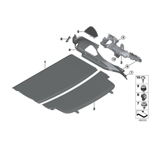 Genuine BMW 51477474550 G32 Parcel Shelf, Front CANBERRABEIGE (Inc. 640iX, 640i & 620dX) | ML Performance US Car Parts