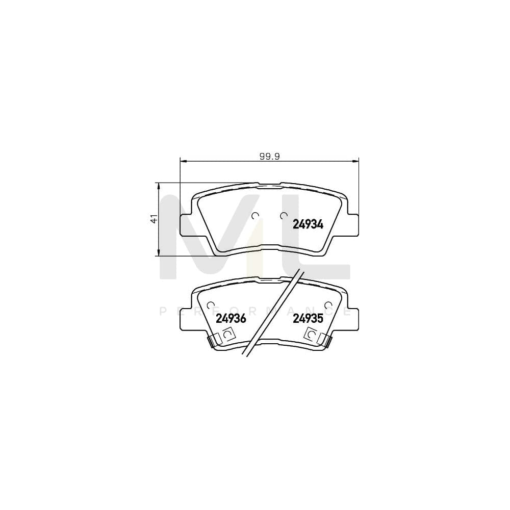 Hella 8DB 355 014-571 Brake Pad Set With Acoustic Wear Warning
