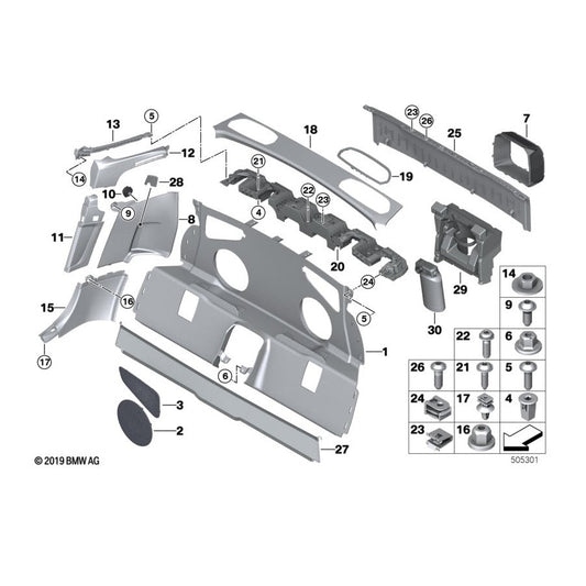 Genuine BMW 51477470194 G29 Trim Panel Partition Wall, Front (Inc. Z4) | ML Performance US Car Parts