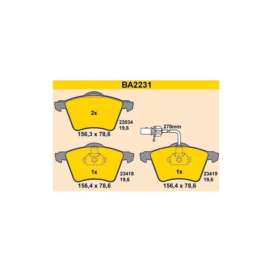 Barum Ba2231 Brake Pad Set
