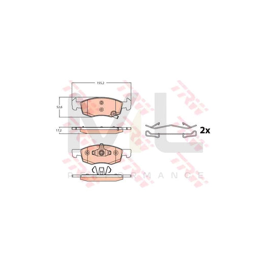 TRW Gdb2099 Brake Pad Set With Acoustic Wear Warning, With Accessories | ML Performance Car Parts