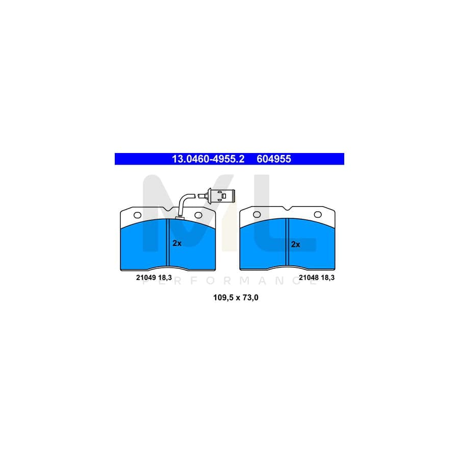 ATE 13.0460-4955.2 Brake pad set incl. wear warning contact