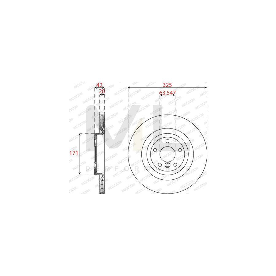 FERODO DDF2733C Brake Disc Vented | ML Performance Car Parts