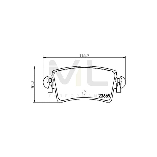 Hella 8DB 355 009-421 Brake Pad Set Not Prepared For Wear Indicator, With Brake Caliper Screws