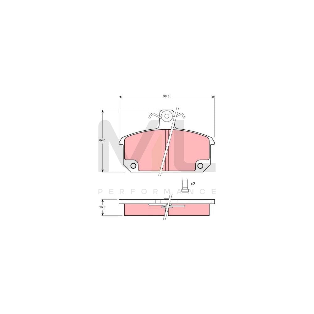 TRW Gdb632 Brake Pad Set Incl. Wear Warning Contact, With Brake Caliper Screws, With Accessories | ML Performance Car Parts