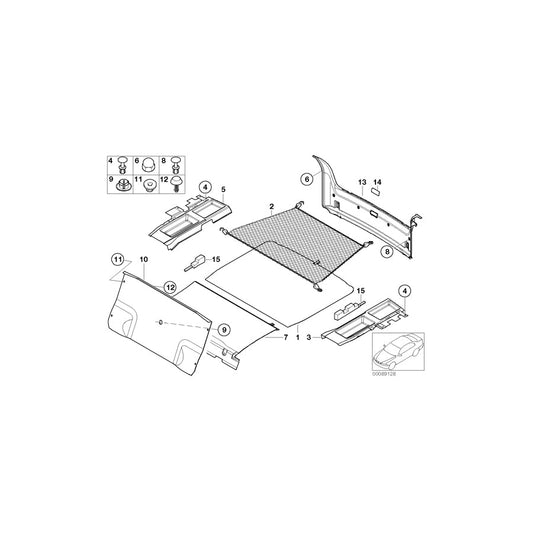 Genuine BMW 51472693762 E39 Trunk Partition Trim Panel TITANGRAU-DKL. (Inc.  & M5) | ML Performance US Car Parts