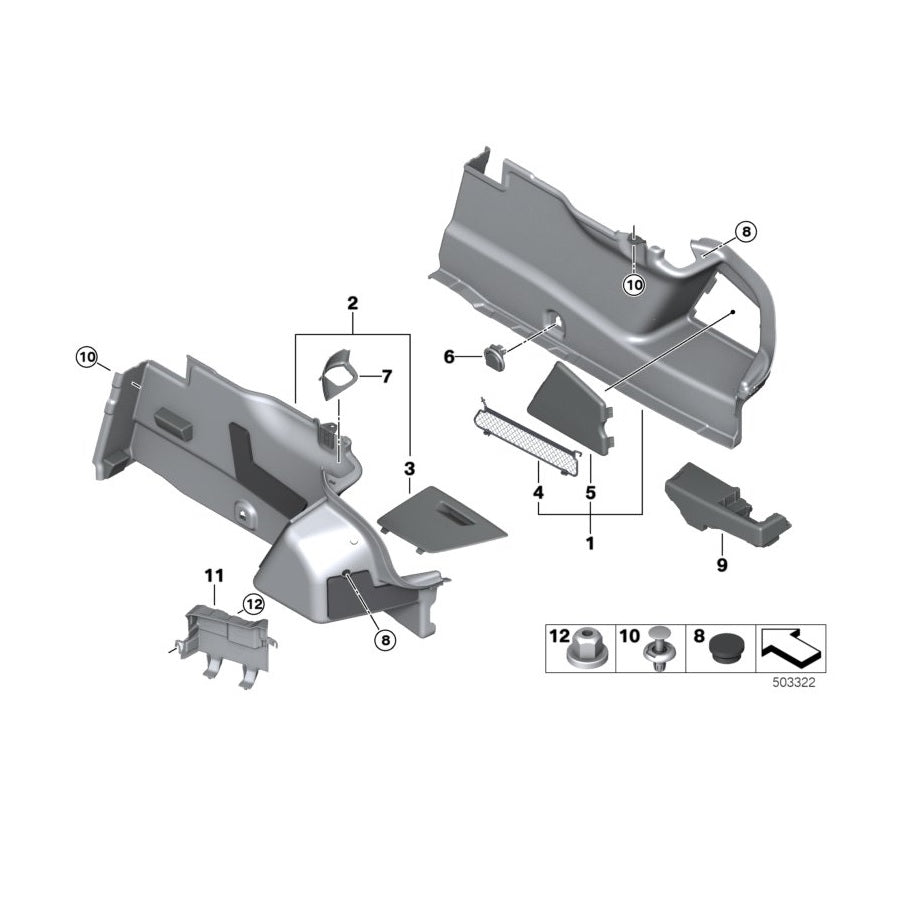 Genuine BMW 51477467173 F92 G15 Cover Panel For Hinge Bracket Left (Inc. 840iX, M8 & 840dX) | ML Performance US Car Parts