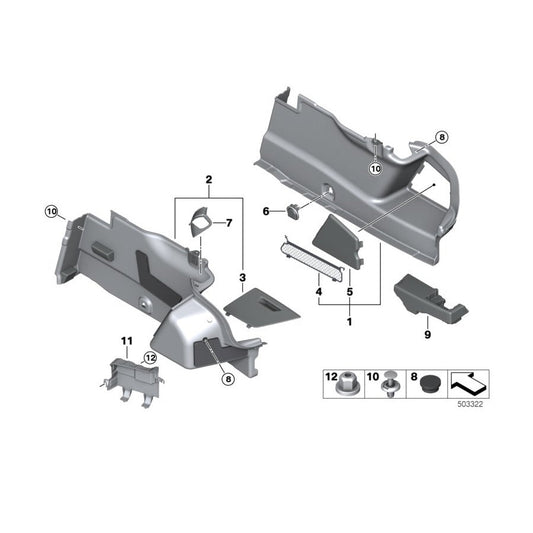 Genuine BMW 51477467173 F92 G15 Cover Panel For Hinge Bracket Left (Inc. 840iX, M8 & 840dX) | ML Performance US Car Parts