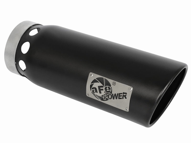 aFe MACHForce XP Cat-Back SS-304 5in Intercooled Exh Tip 5in In x 6in Outx16inL Bolt-On Right Blk