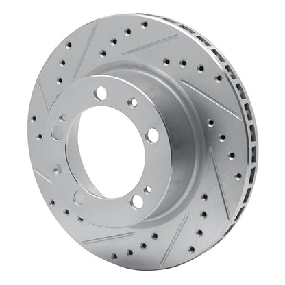 R1 Concepts R1 89-97 Porsche 911 Front Left Drilled & Slotted Silver Brake Rotor