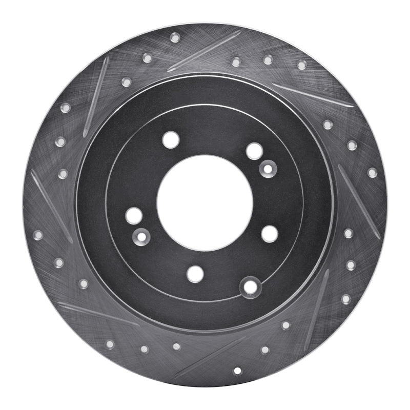 R1 Concepts R1 16-22 Hyundai TUCSON Rear Left Drilled & Slotted Silver Brake Rotor