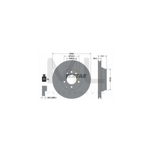 TEXTAR 92122000 Brake Disc Internally Vented, without wheel hub, without wheel studs | ML Performance Car Parts