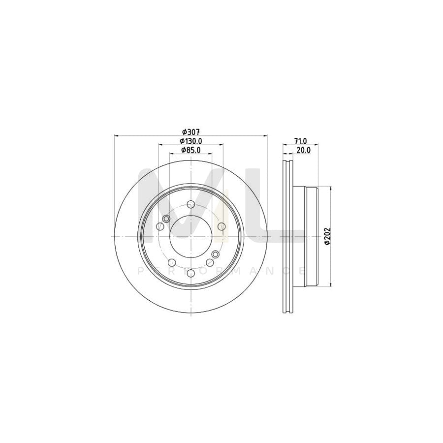 HELLA PRO 8DD 355 122-211 Brake Disc Internally Vented, Coated, without wheel hub, without wheel studs