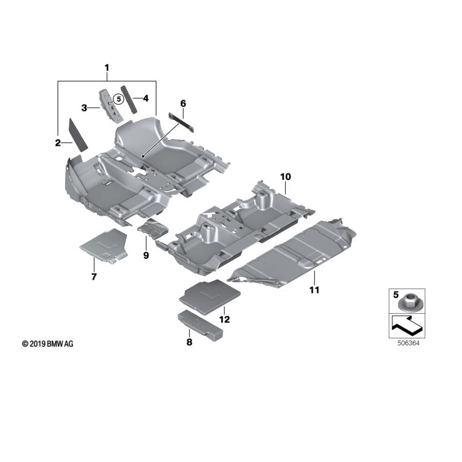 Genuine BMW 51477463984 F48 Floor Covering Rear ANTHRAZIT (Inc. X1 20iX, X1 18d & X1 20i) | ML Performance US Car Parts