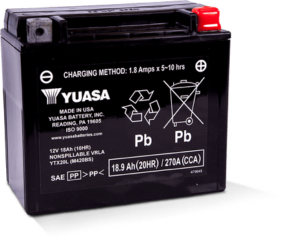 Yuasa Battery Yuasa YTX20L Maintenance Free AGM 12-Volt Battery