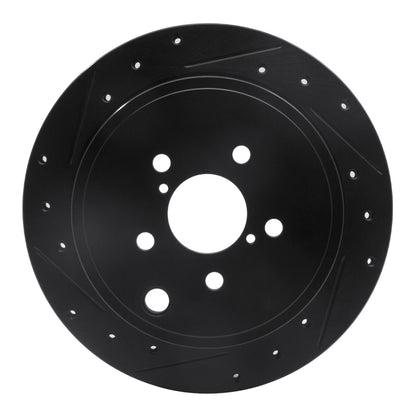 R1 Concepts R1 10-25 Scion FR-S Rear Left Drilled & Slotted Black Brake Rotor