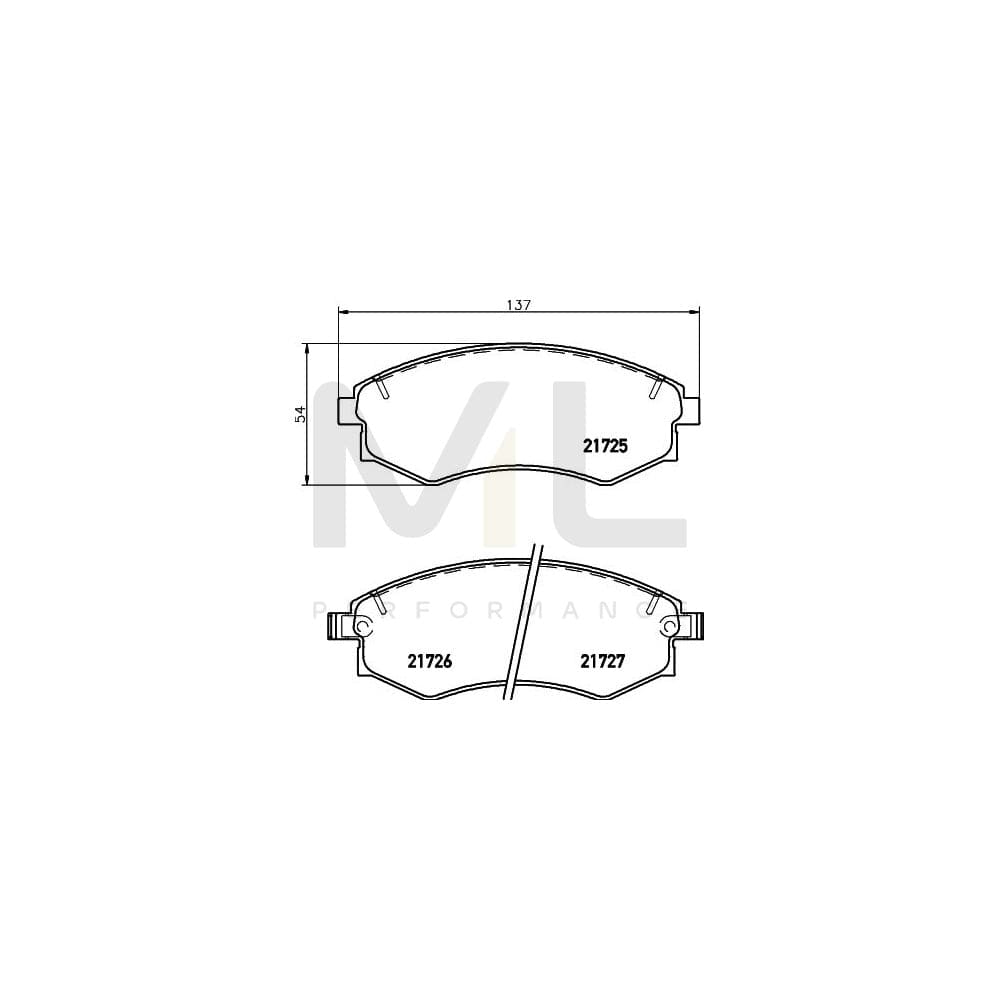 Hella 8DB 355 012-161 Brake Pad Set With Acoustic Wear Warning