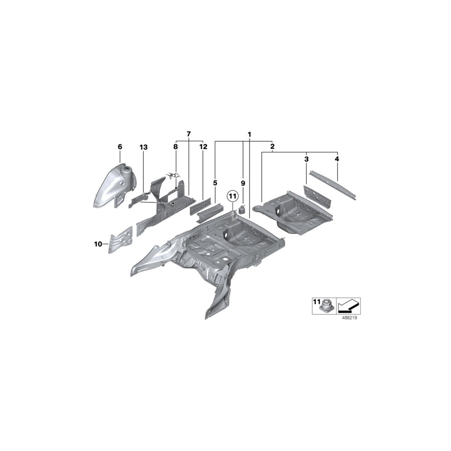 Genuine BMW 41127259522 F10 F10 End Piece For Cargo Area Floor (Inc. 520i) 1 | ML Performance US Car Parts