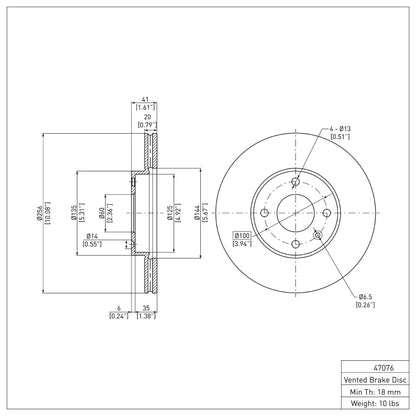 DFC 16-22 Chevrolet Spark (USA/Canada) Front Brake Rotor