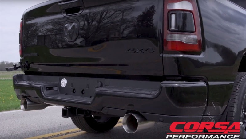 CORSA Performance Corsa 19-24 Ram 1500 5.7L Crew Cab w/ 57in or 76in Bed Cat-Back Dual Rr Exit 5in Satin Polished Tips