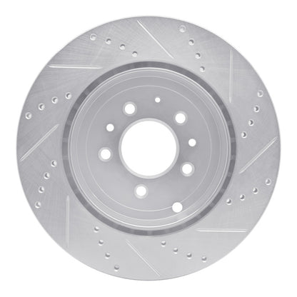 R1 Concepts R1 07-15 Mazda CX-9 Rear Left Drilled & Slotted Silver Brake Rotor