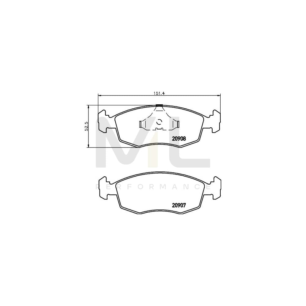 Hella 8DB 355 007-331 Brake Pad Set Not Prepared For Wear Indicator