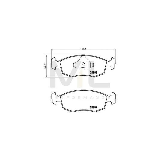 Hella 8DB 355 007-331 Brake Pad Set Not Prepared For Wear Indicator