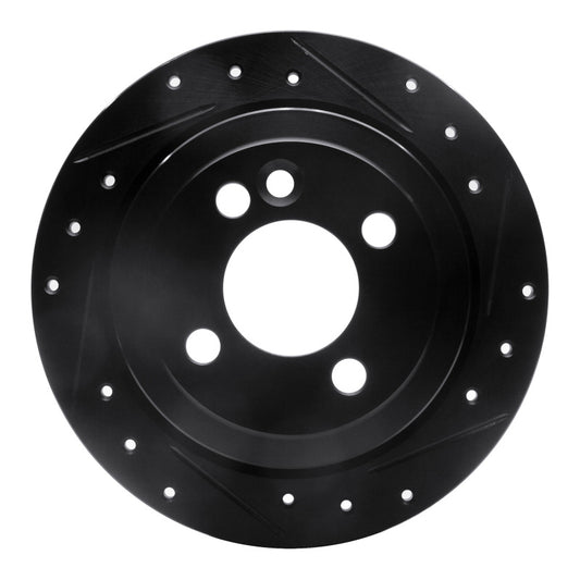 R1 Concepts R1 02-15 Mini Cooper (Excl Clubman) Rear Right Drilled & Slotted Black Brake Rotor