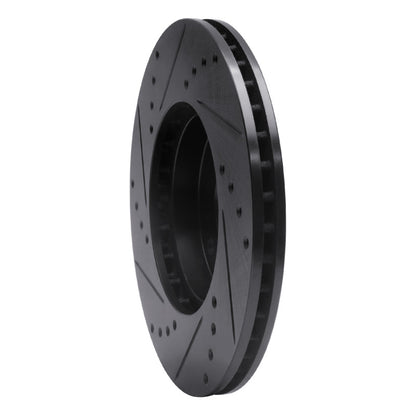 R1 Concepts R1 98-99 Acura CL Front Right Drilled & Slotted Black Brake Rotor