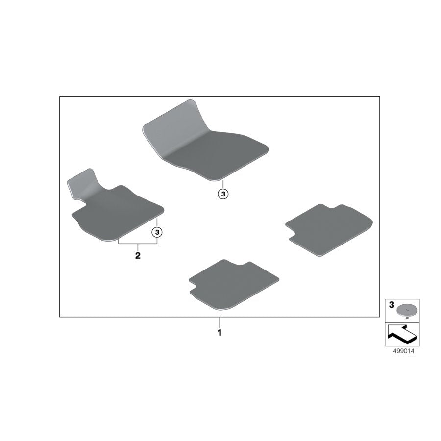 Genuine BMW 51477462784 F40 F44 Set Of Floor Mats BLACK (Inc. 218i, 120dX & 220d) | ML Performance US Car Parts