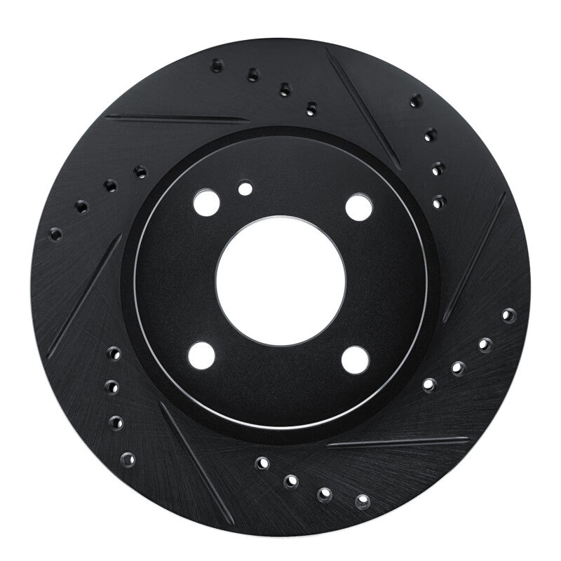 R1 Concepts R1 11-19 Ford Fiesta (USA/Canada) Front Right Drilled & Slotted Black Brake Rotor