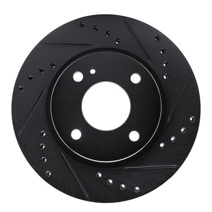 R1 Concepts R1 11-19 Ford Fiesta (USA/Canada) Front Right Drilled & Slotted Black Brake Rotor