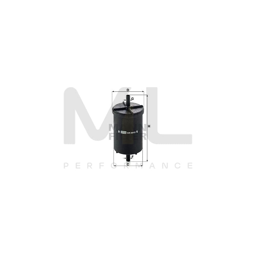 MANN-FILTER WK 6012 Fuel filter In-Line Filter