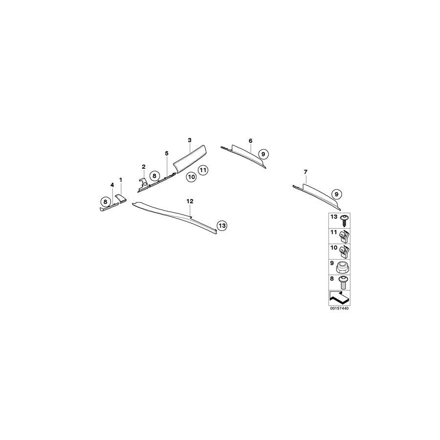 Genuine BMW 51417137139 E70 Decor Strip, Alu, Left Front Door LÄNGSSCHLIFF (Inc. X5) | ML Performance US Car Parts