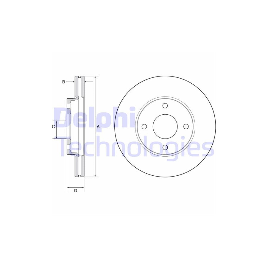 Delphi Bg4953C Brake Disc For Ford Fiesta