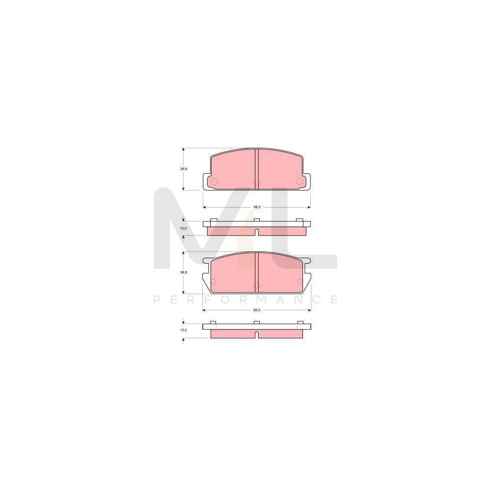 TRW Gdb214 Brake Pad Set Not Prepared For Wear Indicator | ML Performance Car Parts