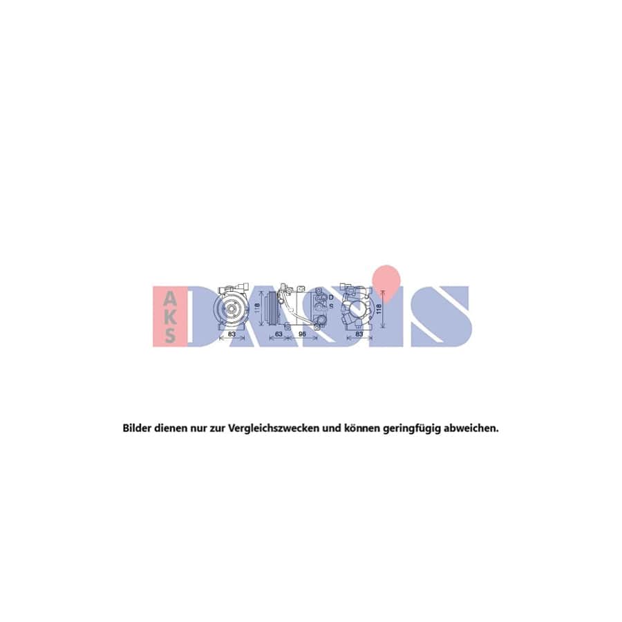 AKS Dasis 853037N Compressor, Air Conditioning for KIA Picanto II (Ta)