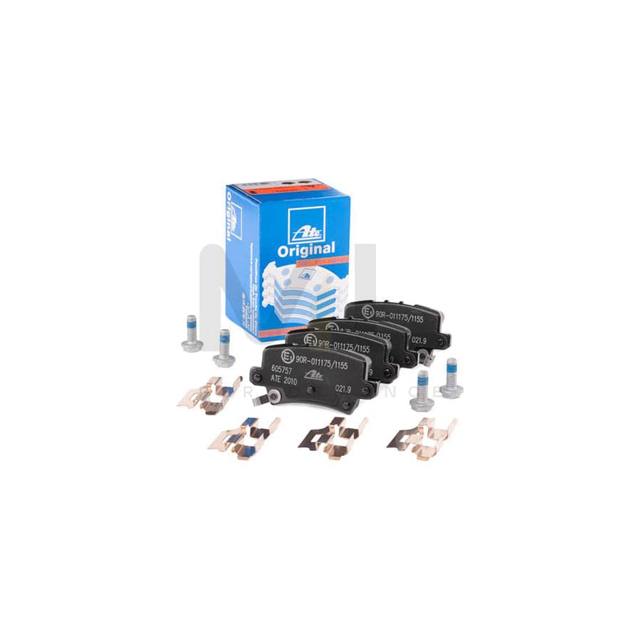 ATE 13.0460-5757.2 Brake pad set for HONDA CIVIC with acoustic wear warning, with brake caliper screws, with accessories
