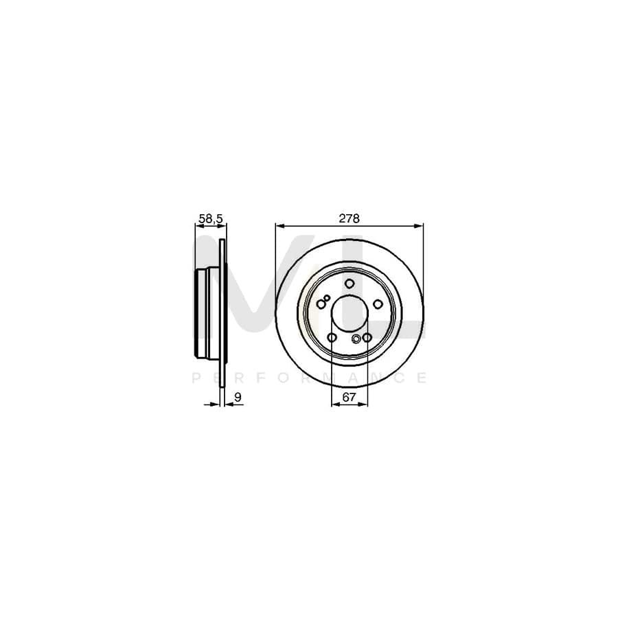 BOSCH 0 986 478 565 Brake Disc Solid, Oiled | ML Performance Car Parts