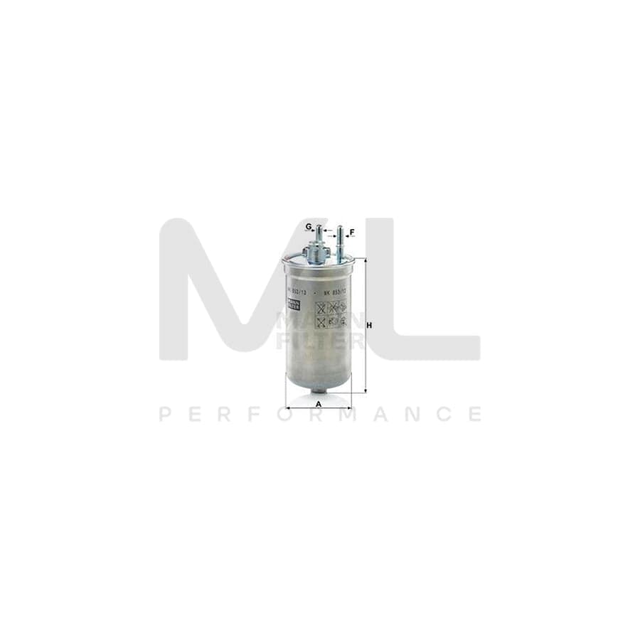 MANN-FILTER WK 853/13 Fuel filter for FORD MONDEO In-Line Filter