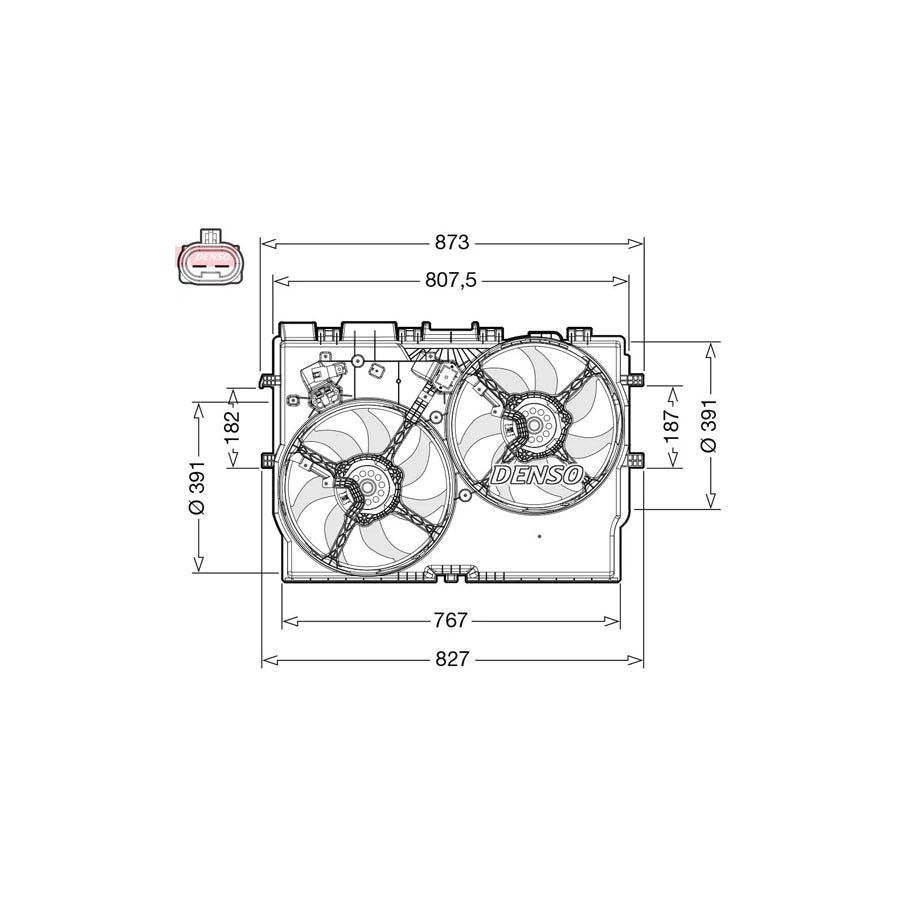 DENSO DER09310 Fan, Radiator for Fiat Ducato