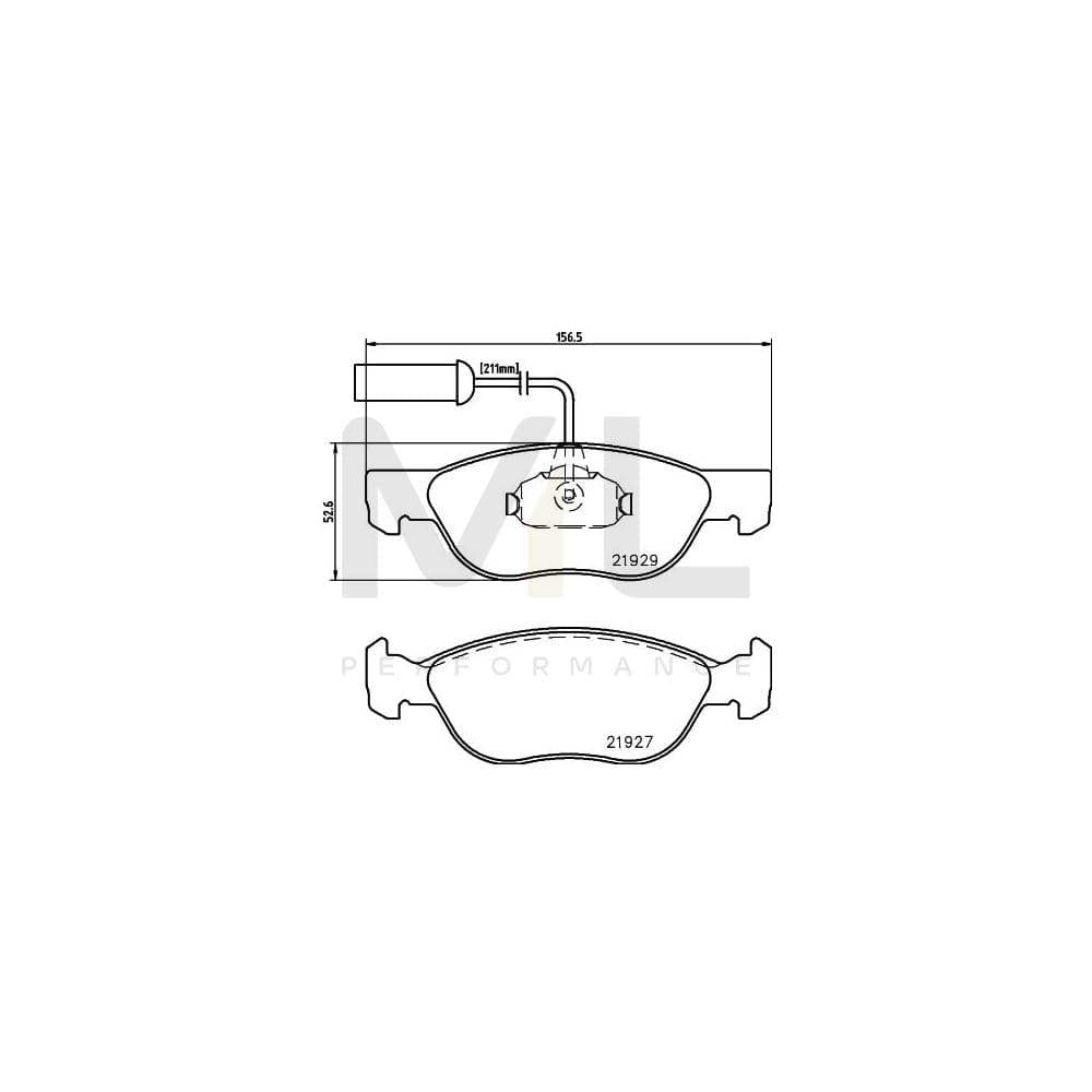 Hella 8DB 355 008-321 Brake Pad Set With Integrated Wear Warning Contact