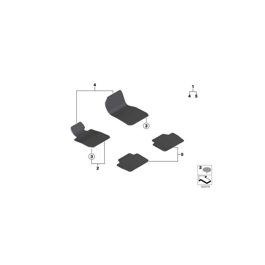 Genuine BMW 51477910632 F23 Set, Floor Mat Front ANTHRAZIT (Inc. 228iX, M240iX & M235iX) | ML Performance US Car Parts