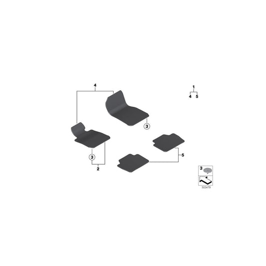 Genuine BMW 51477910632 F23 Set, Floor Mat Front ANTHRAZIT (Inc. 228iX, M240iX & M235iX) | ML Performance US Car Parts