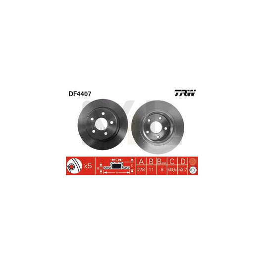 TRW DF4407 Brake Disc Solid, Painted | ML Performance Car Parts